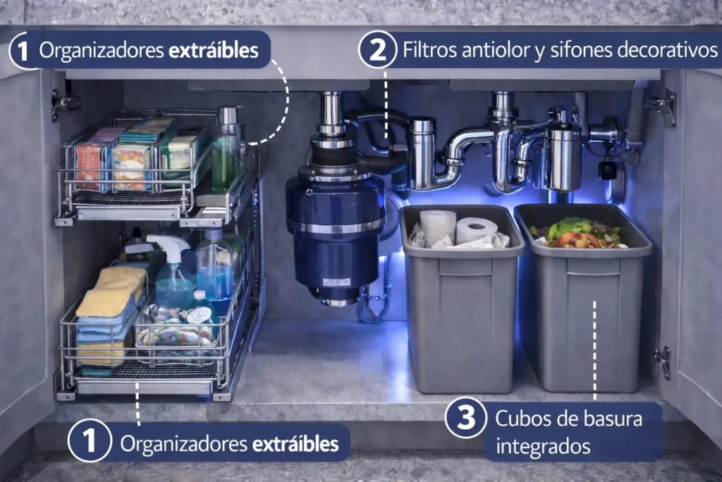 Accesorios para abajo del fregadero