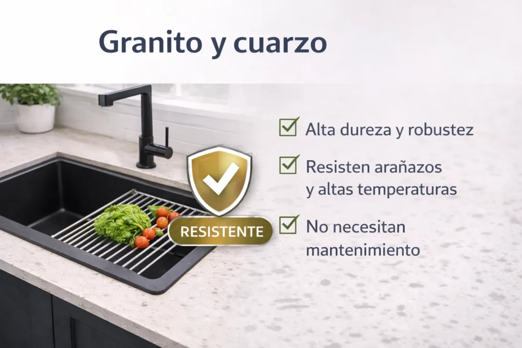 Material resistente Granito y cuarzo