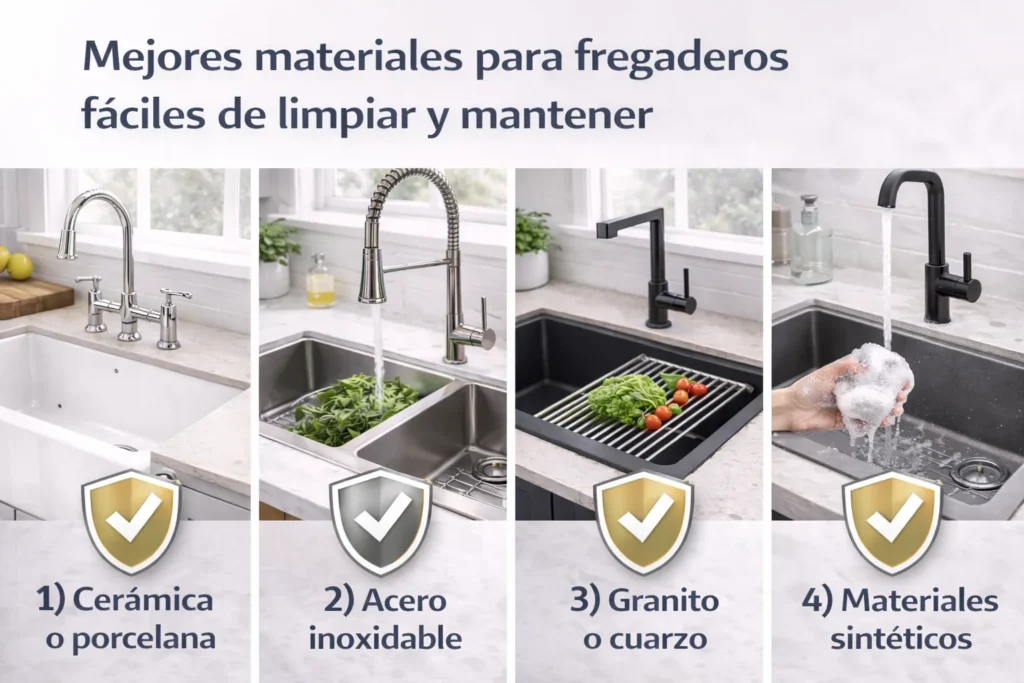 Mejores materiales para limpiar fregaderos